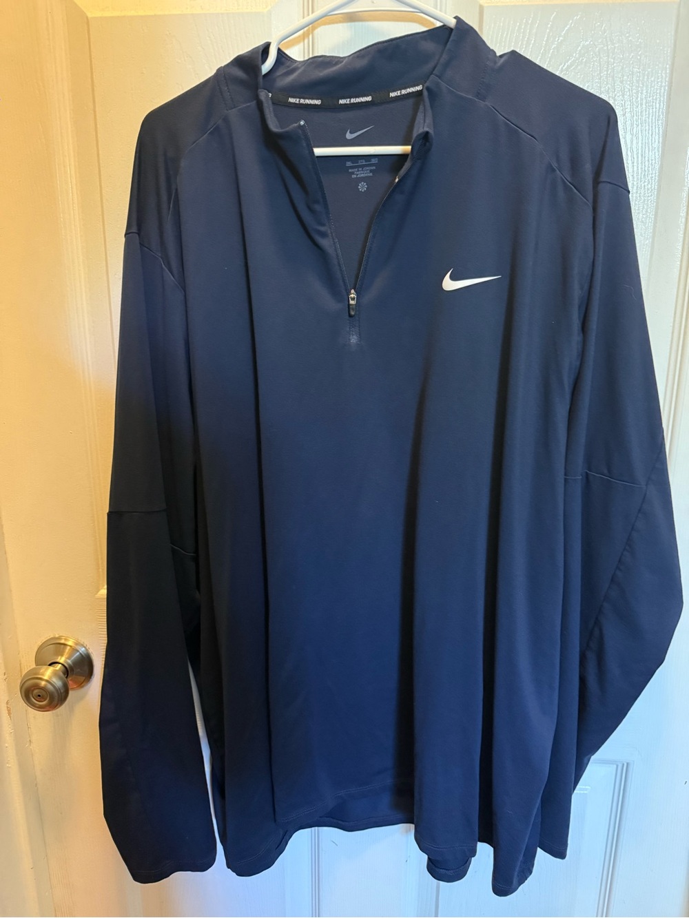 Nike Navy Half-Zip Performance Pullover with White Swoosh
